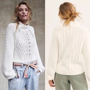 Free People White Knit Sweater